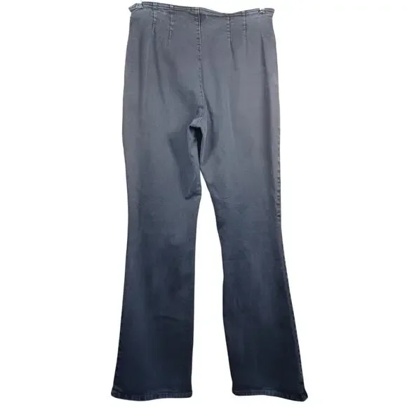 Norm Thompson Women's Size 12 Washed Black Stretch Denim High Rise Flare Jeans - Picture 3 of 8